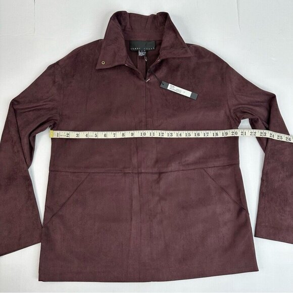 Yansi Fugel Women's NWT Wine Metro Quarter Zip Long Sleeve Microfiber Top S/C41 - Picture 13 of 15